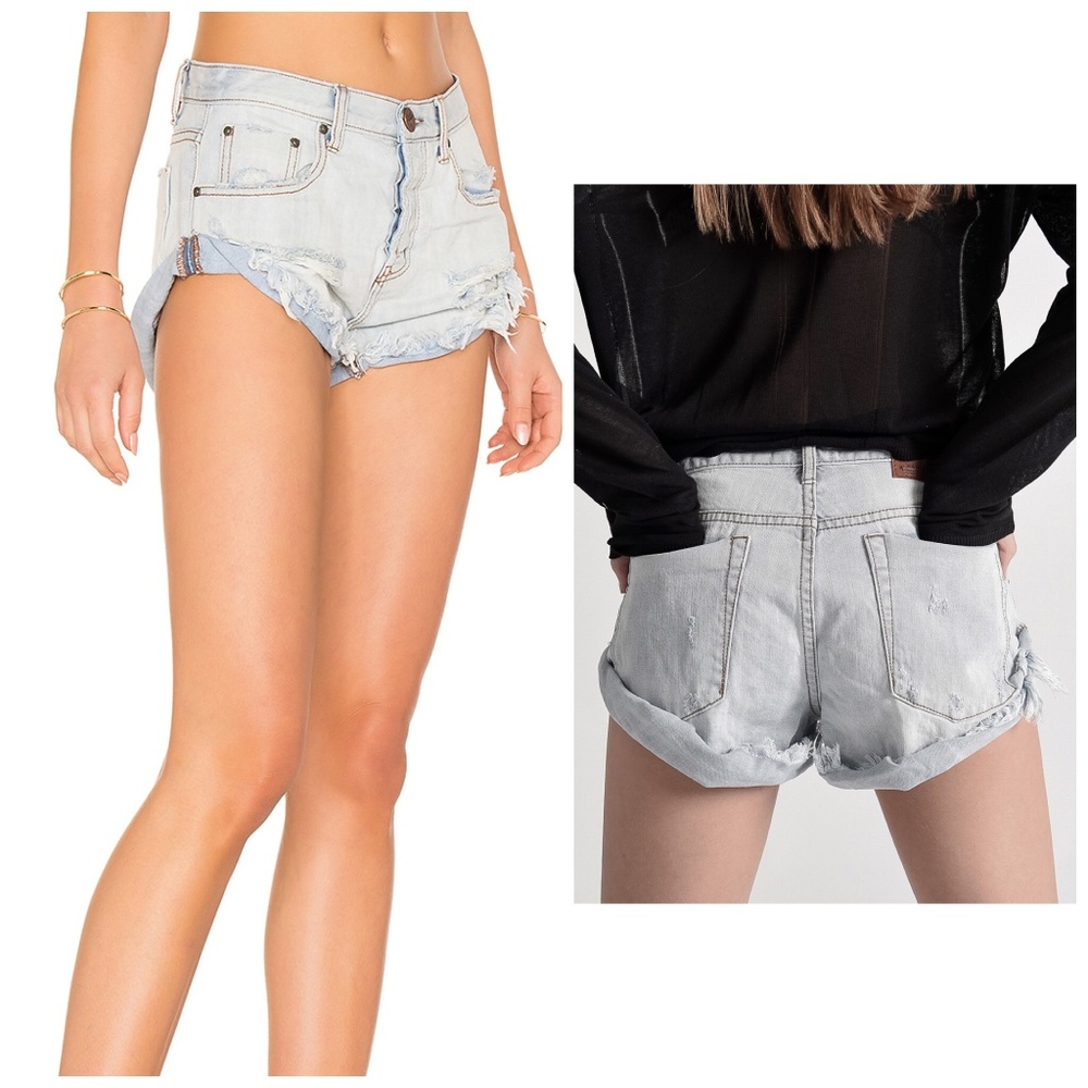 One Teaspoon Light Blue Jean Shorts